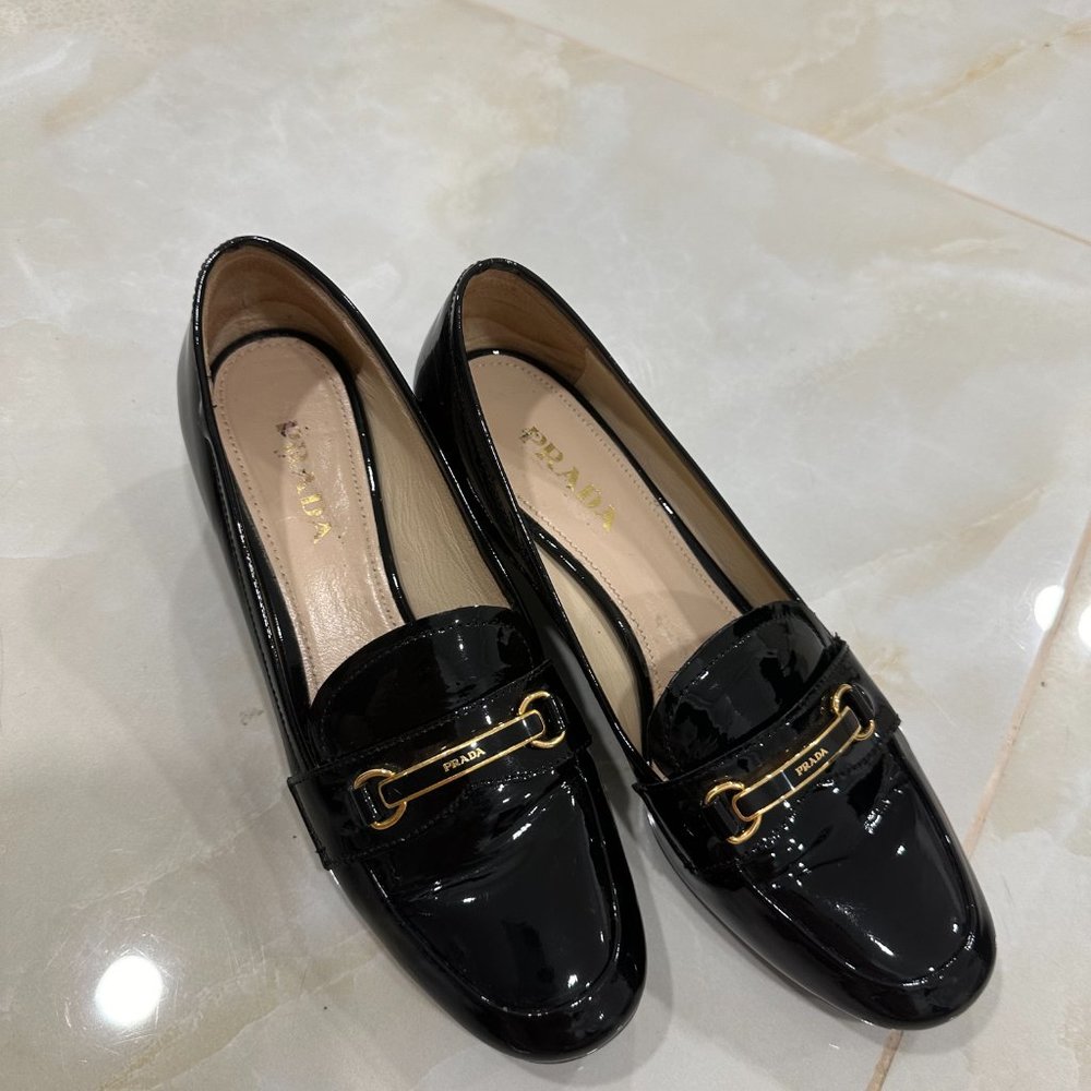 Prada Chunky Heel Pumps - Size 38 EU